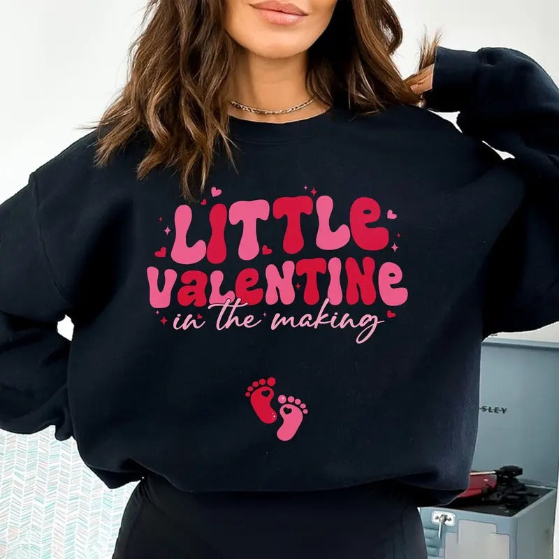 Valentines Day Pregnancy Announcement Shirt, Little Valentine In The Making, Valentine Baby Reveal Gift, Pregnancy Reveal...