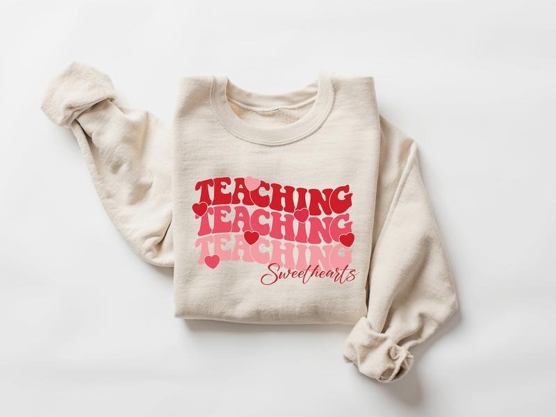 Valentines Day Teacher Sweatshirt, Teaching Sweethearts Shirt, Cupid Teacher Shirts, Teacher Valentines Day Shirt, Love...