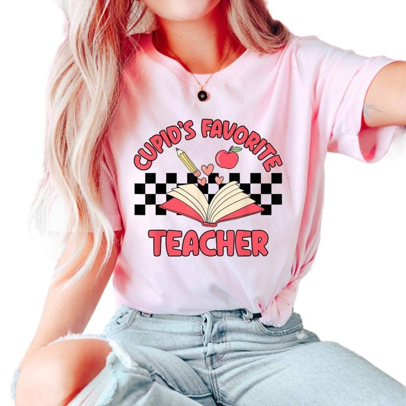 Valentines Day Teacher T Shirt, Cupid's Favorite Teacher Shirt, One Loved Teacher T Shirt, Teacher Valentines Day Gift,...