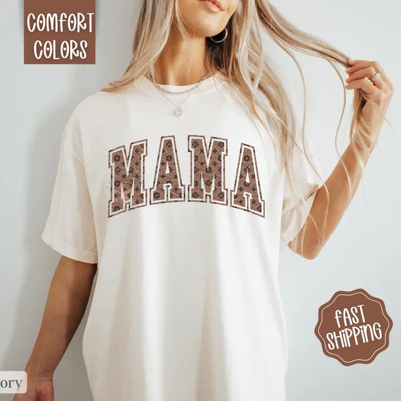Varsity Letter Mama Shirt, Mom Tshirt, Gift for Mom Hoodie, Sweatshirt | TeeBloomCo.com