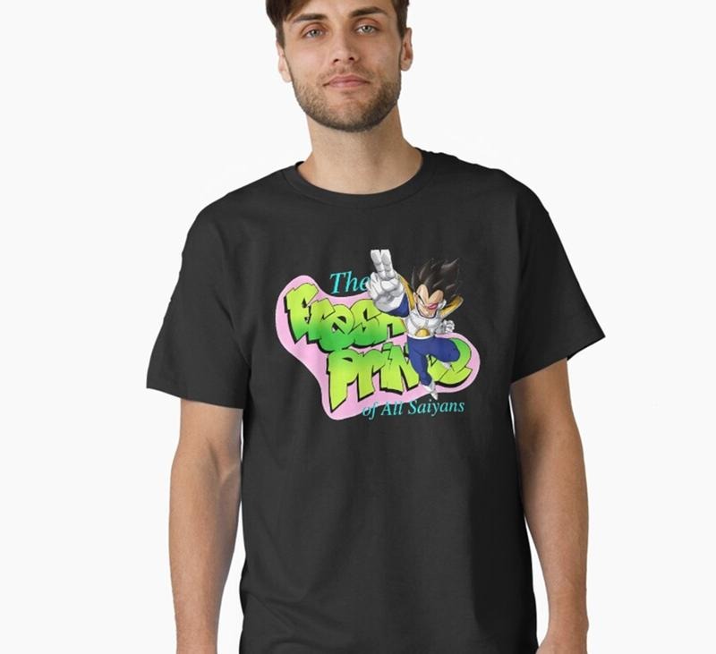 Vegeta The Fresh Prince Of All Saiyan Dragonball Z T-Shirt Comfy Cotton Hoodie, Sweatshirt | TeeBloomCo.com