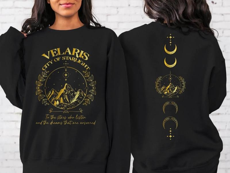Velaris ACOTAR Sweatshirt, Velaris City Of Starlight Sweater, The Night Court Tee Shirt, SJM Merch, Court of Dreams...