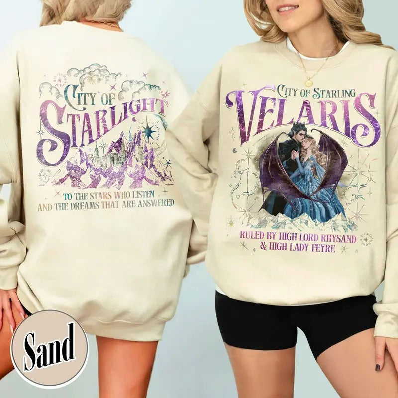 Velaris Acotar Sweatshirt,City of Starlight Sweatshirt, Feyre and Rhysand Sweatshirt,Night Court Sweatshirt,,SJM...