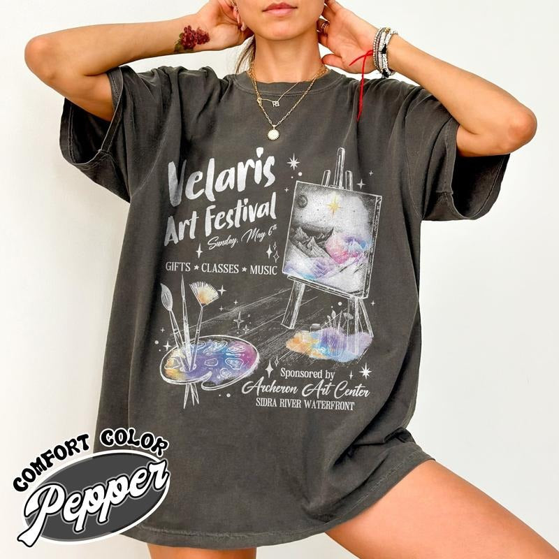 Velaris Art Festival Comfort Color Shirt, Acotar Night Court Shirt Hoodie, Sweatshirt | TeeBloomCo.com