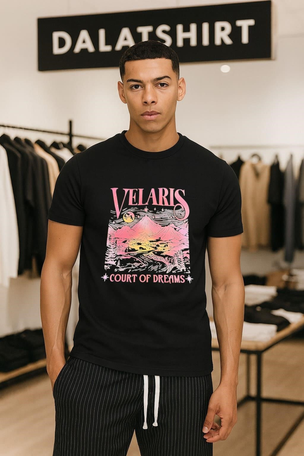 Velaris Court of Dreams Mountains Moon Night Fantasy Bookish shirt