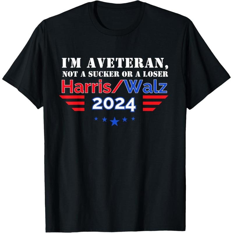 Veteran for Harris Walz for President 2024 T-Shirt made in usa Hoodie, Sweatshirt | TeeBloomCo.com