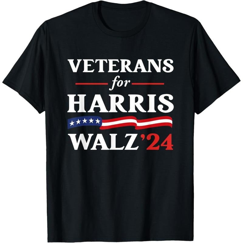 Veterans For Harris Walz 2024 Vote Tim Walz Kamala Harris T-Shirt made in usa Hoodie, Sweatshirt | TeeBloomCo.com