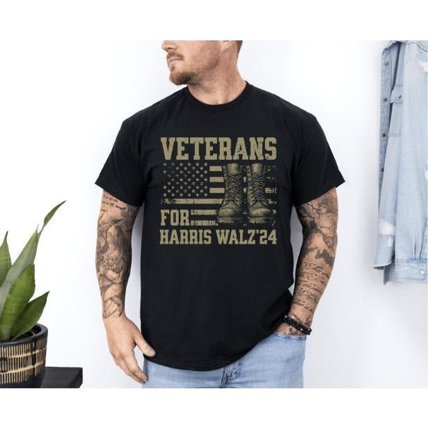 Veterans For Harris Walz Shirt Kamala Harris Shirt Madam President Kamala Harris 2024 Shirt Democrat Shirt Vote Blue 2024...