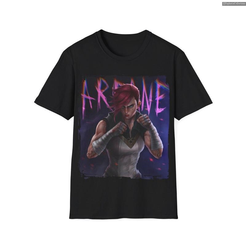 Vi Arcane T-Shirt, Softstyle Tshirt, Anime Shirt, Arcane Tee, League Of Legends Tee , Global Trending Outfits Hoodie,...