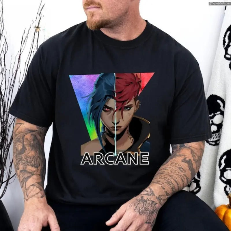 Vi Jinx Arcane #League of #Legends Shirt, #Zaun Characters Tshirt, LOL Unisex T-Shirt Champion Style Unisex Tee Unique...