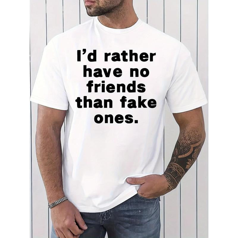 Vibrant Letter-printed T-shirt - Breathable Short Sleeves, Classic Crew Neck, Relaxed Casual Top