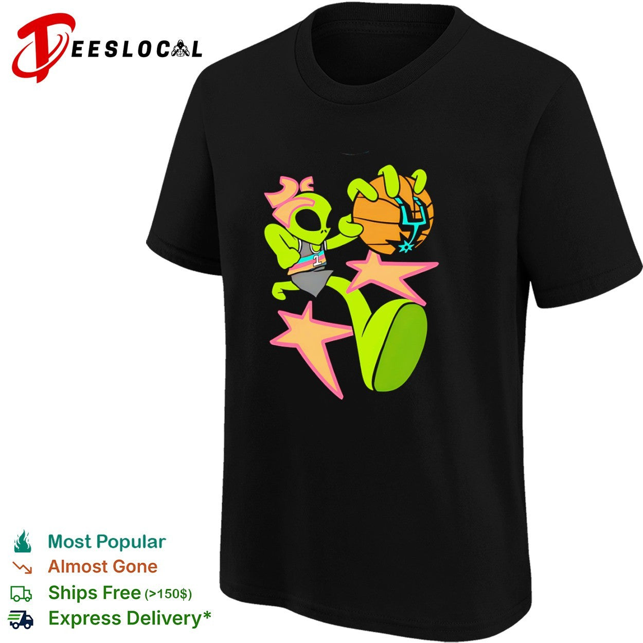 Victor Wembanyama San Antonio Spurs NBA Alien Retro Basketball Hoop Graphic shirt