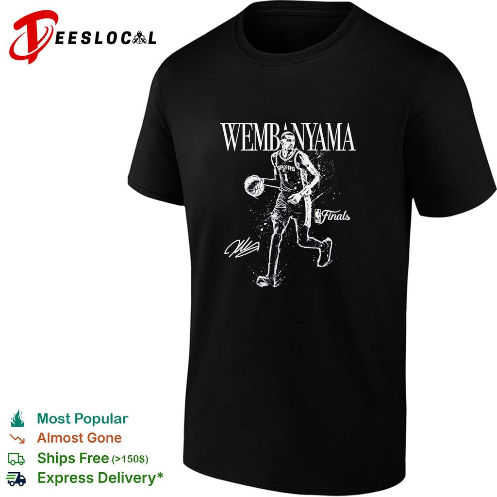 Victor Wembanyama San Antonio Spurs NBA Finals action portrait shirt
