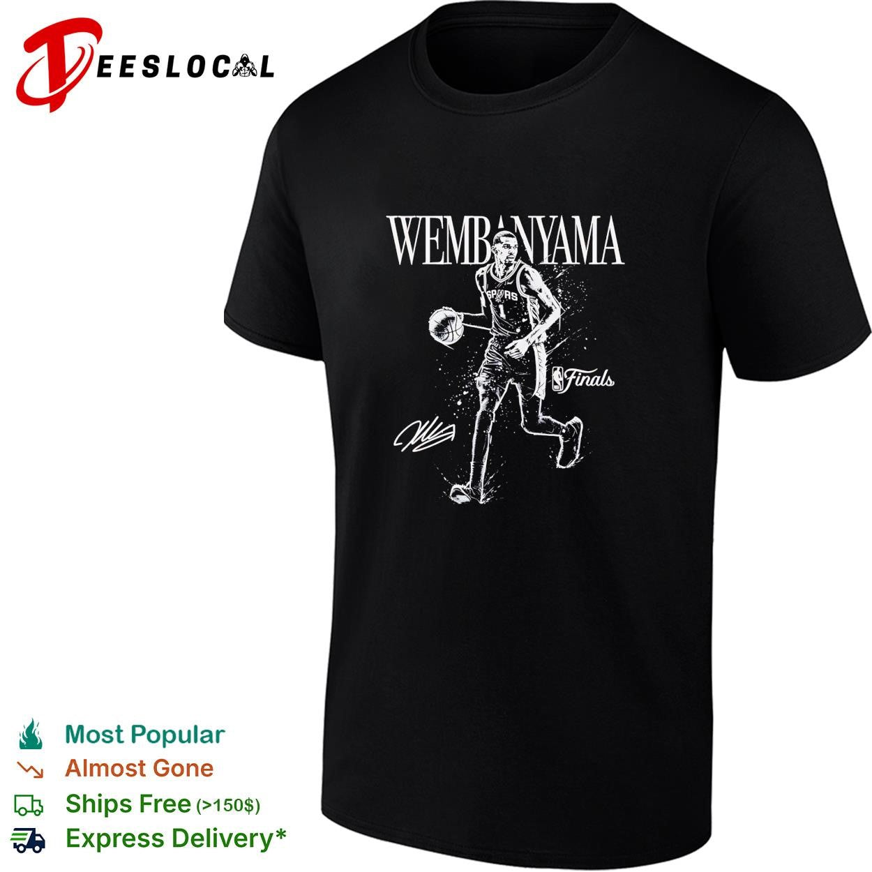 Victor Wembanyama San Antonio Spurs NBA Finals action portrait shirt