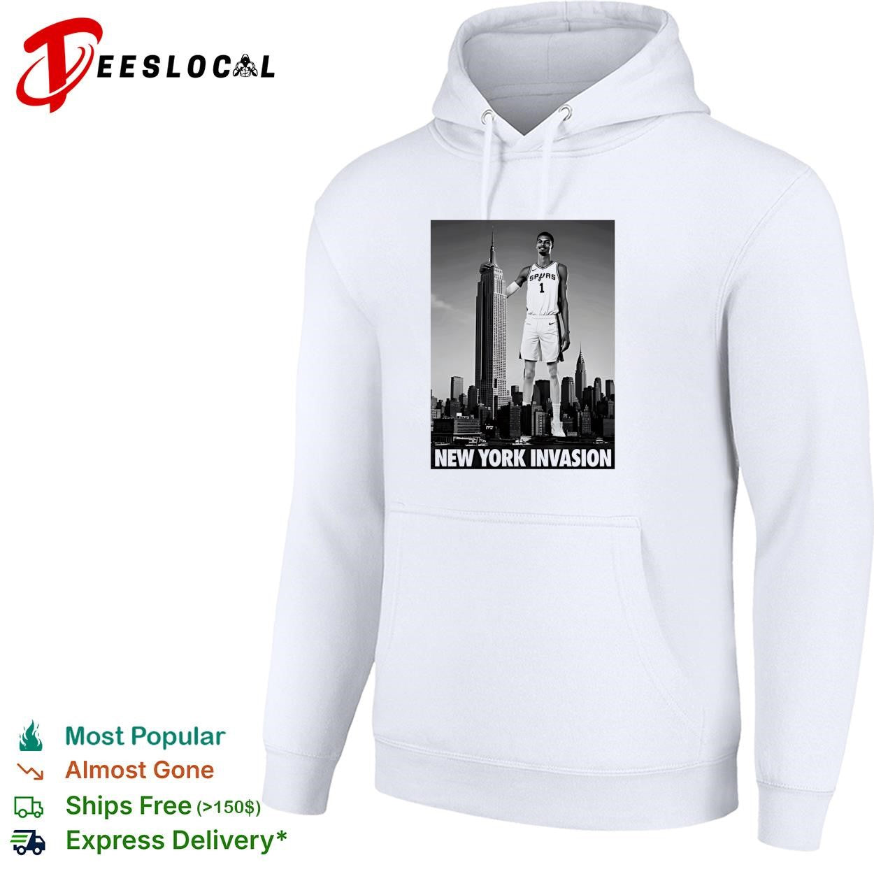 Victor Wembanyama San Antonio Spurs New York invasion giant skyline shirt