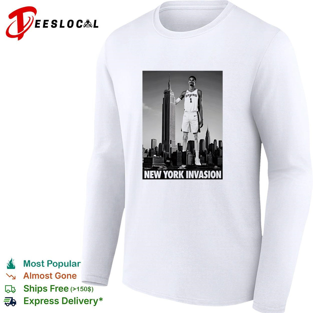 Victor Wembanyama San Antonio Spurs New York invasion giant skyline shirt