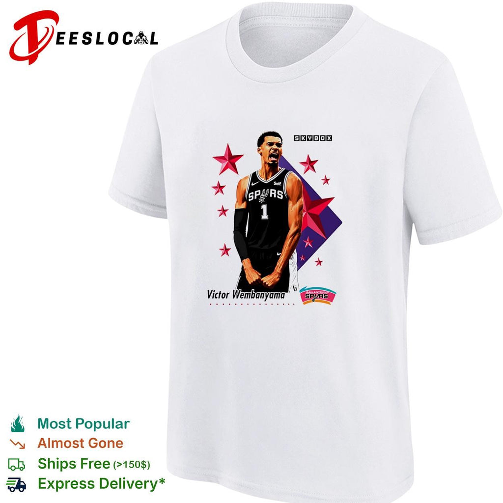 Victor Wembanyama San Antonio Spurs Skybox Vintage Retro Basketball shirt
