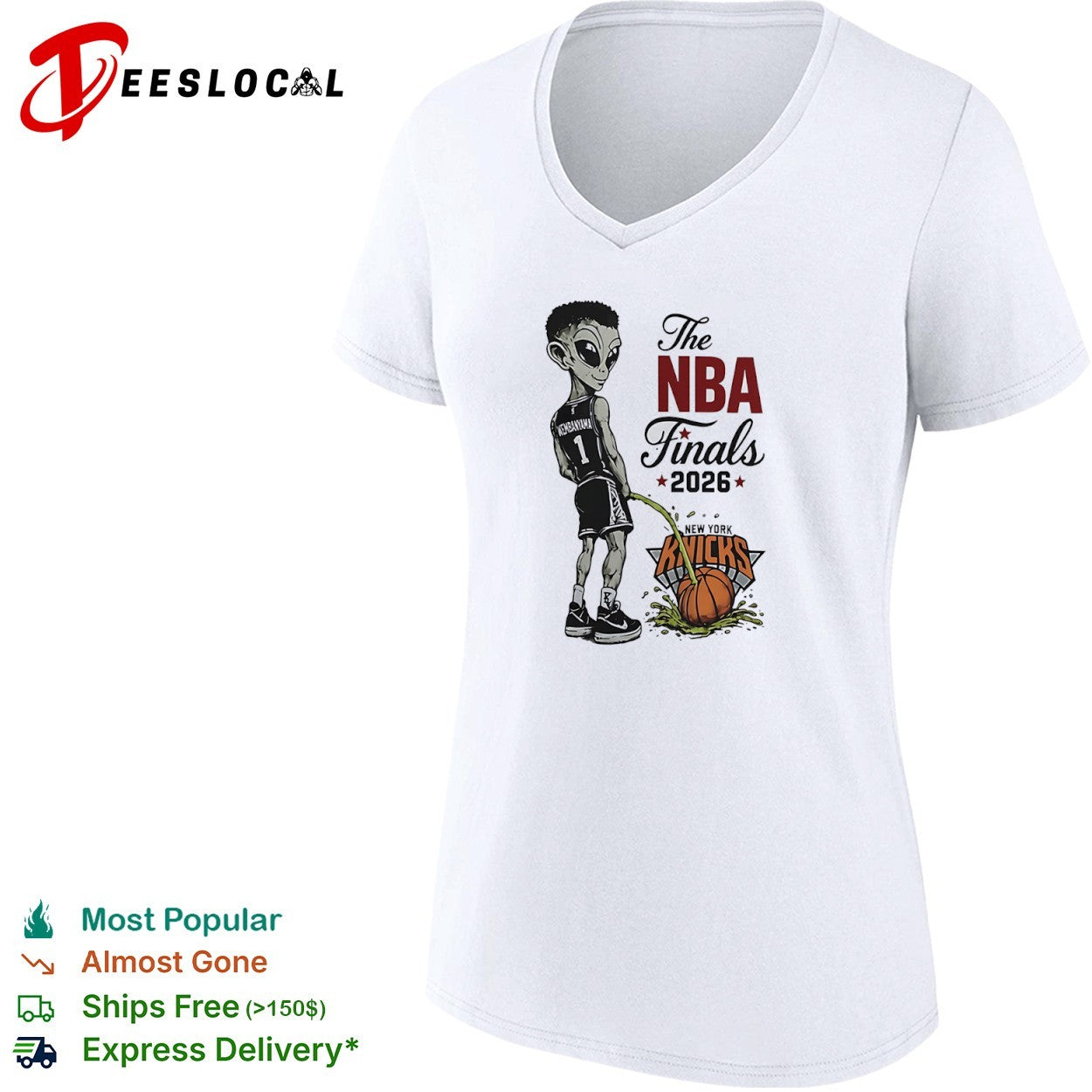Victor Wembanyama San Antonio Spurs peeing alien the NBA Finals 2026 New York Knicks shirt