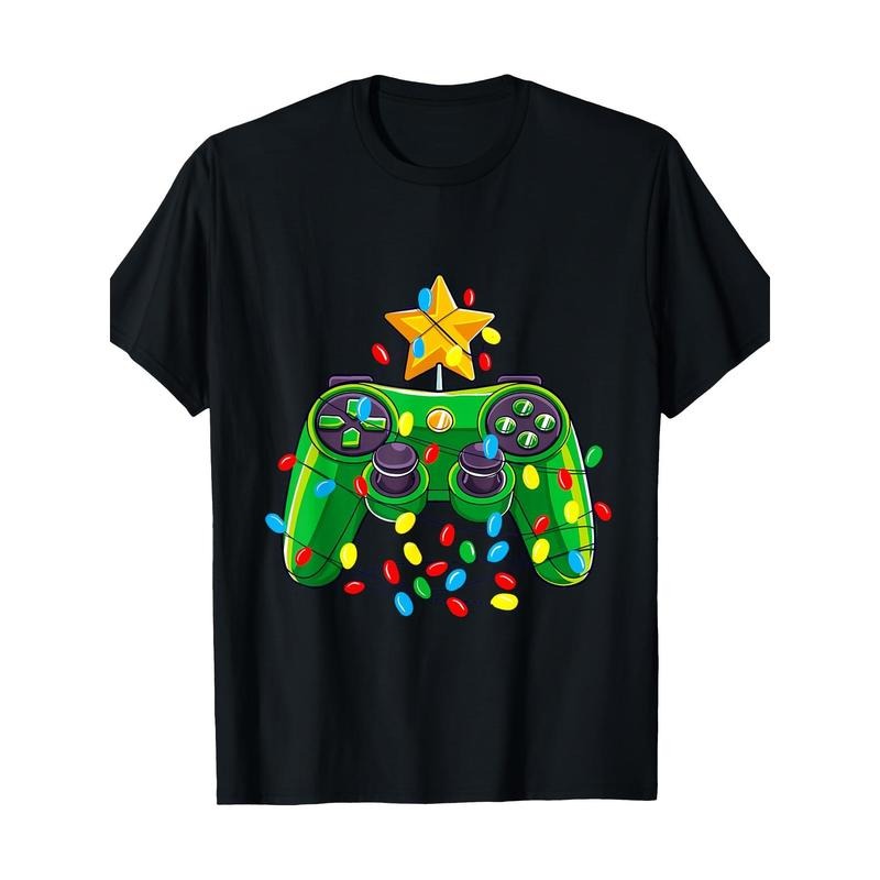 Video Game Controller Christmas Tree Light Game T-shirt-  100% Cotton made in usa Hoodie, Sweatshirt | TeeBloomCo.com