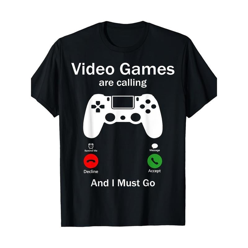 Video Games Are Calling And I Must Go Funny Console Gamer T-Shirt - 220g made in usa Hoodie, Sweatshirt | TeeBloomCo.com