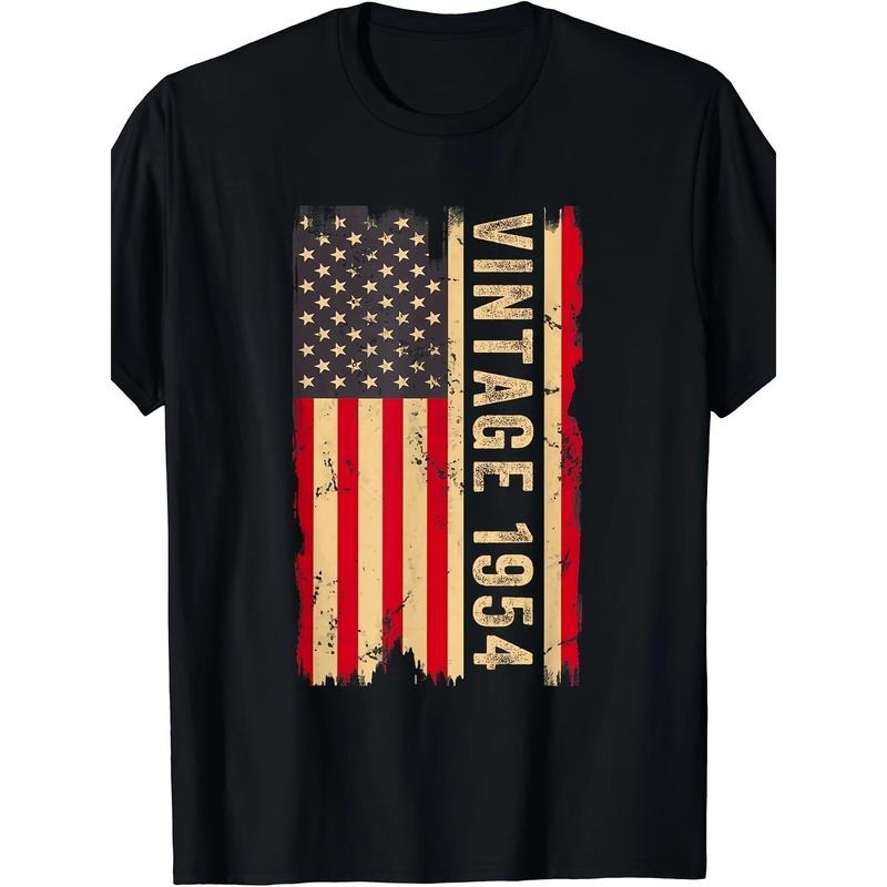 Vintage 1954 70th Birthday gift 70 Years Old American Flag T-shirt Made in USA Hoodie, Sweatshirt | TeeBloomCo.com