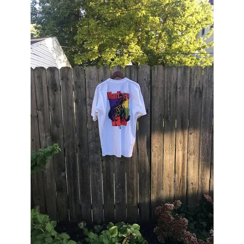 Vintage 1990's Marlboro Music Horse Riding Cowboy Rodeo  T-shirt, sweater and Hoodie 2 sides Sweatshirt | TeeBloomCo.com