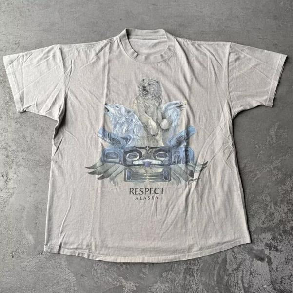 Vintage 1992 Habitat Alaska Polar Bear Wildlife T Shirt Nature Animals 90s, Unisex T-Shirt, For Men Women Menswear Top...