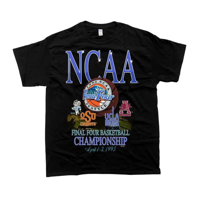 Vintage 1995 NCAA Final Four Championship Tar Heels OSU UCLA Arkansas t-shirt, Shirt For Women And Men, Men's Tshirt,...