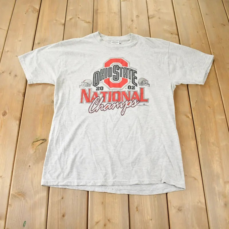 Vintage 2002 Ohio State University National Champs Collegiate Graphic T-Shirt Made In USA Hoodie, Sweatshirt | TeeBloomCo.com