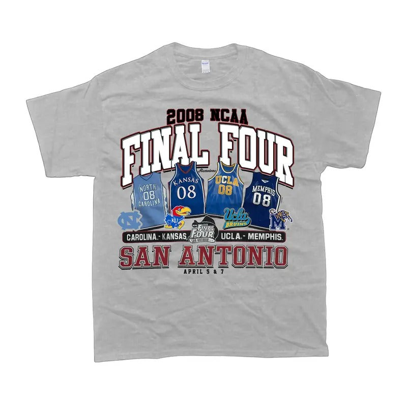 Vintage 2008 NCAA Final Four San Antonio T-Shirt, Carolina Kansas UCLA Memphis T-shirt, Men's Clothes, Men's Tshirt,...