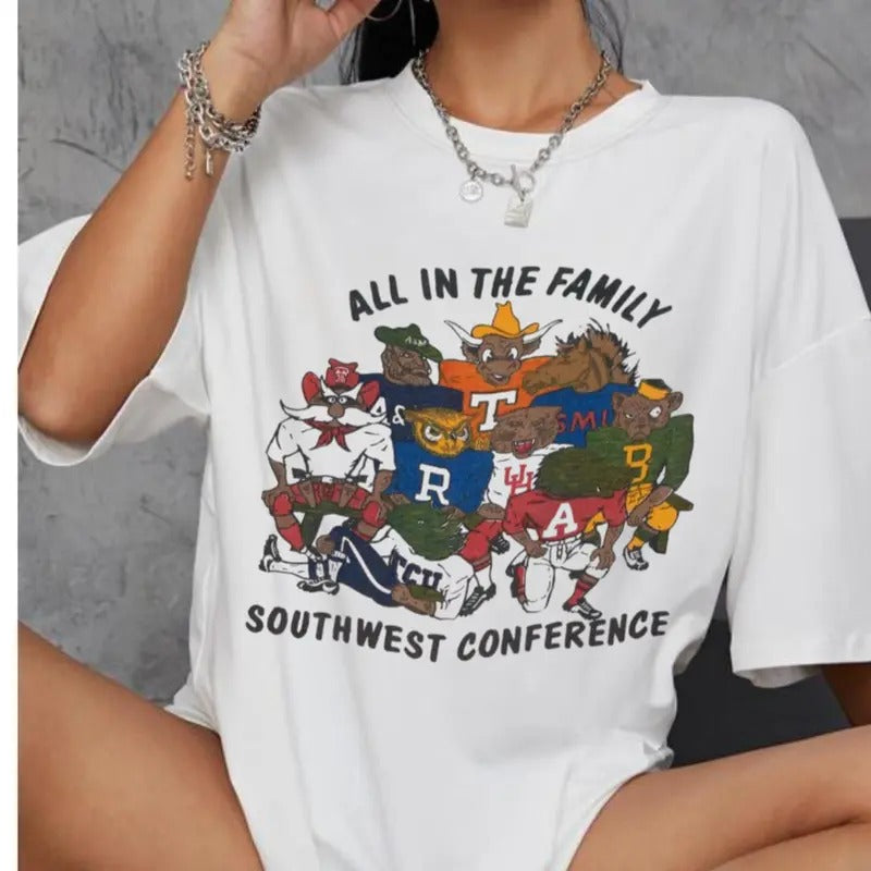 Vintage 70s Champion NCAA Football Southwest Conference Shirt Classic Menswear Hoodie, Sweatshirt | TeeBloomCo.com