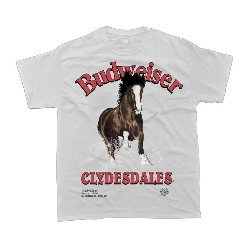 Vintage 90s Budweiser Horse Florida T-Shirt, Budweiser Shirt, Unisex Tshirt, Shortsleeve Love Athletic Style Hoodie,...