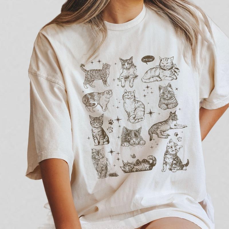 Vintage 90s Cat Tshirt, Retro Kitten Shirt, Cat Lover Shirt, Gift For Cat Lover, Funny Gifts For Women, Women Shirt,...