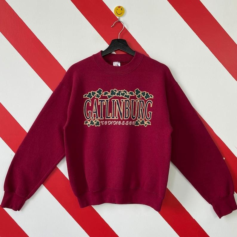 Vintage 90s Gatlinburg Sweatshirt Gatlinburg Crewneck Anakeesta Sweater Pullover Ripley's Aquarium Great Smoky Print Logo...