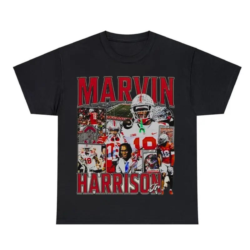 Vintage 90s Graphic Style Marvin Harrison T-shirt, Marvin Harrison Football T-Shirt, Full Color Full Size, Sport T-shirt,...