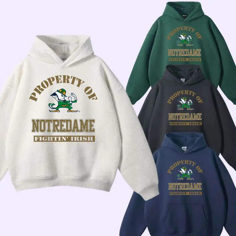 Vintage 90s Notre Dame Graphic Hoodie, Sweatshirt M Men's Blue Collegiate, Gift For Fan T-Shirts | TeeBloomCo.com