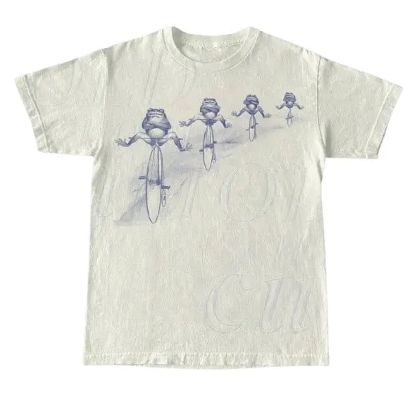 Vintage 90s Tattoo Frogs Riding Bikes Tshirt, Retro Nature Shirt, Funny Frog Shirt, Frog Lovers Shirts, Meme Shirt,...