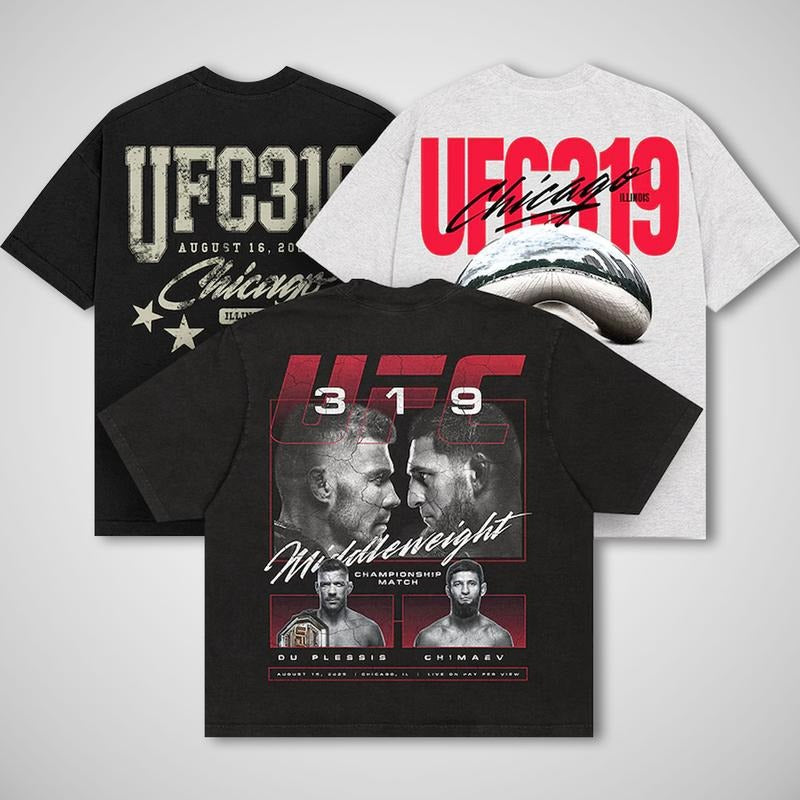 Vintage 90s UFC 319 Collection T-Shirt, UFC 319 Fan Shirt, UFC 319 Tour Tee, UFC 319 Shirt, Khamzat vs Du Plessis...
