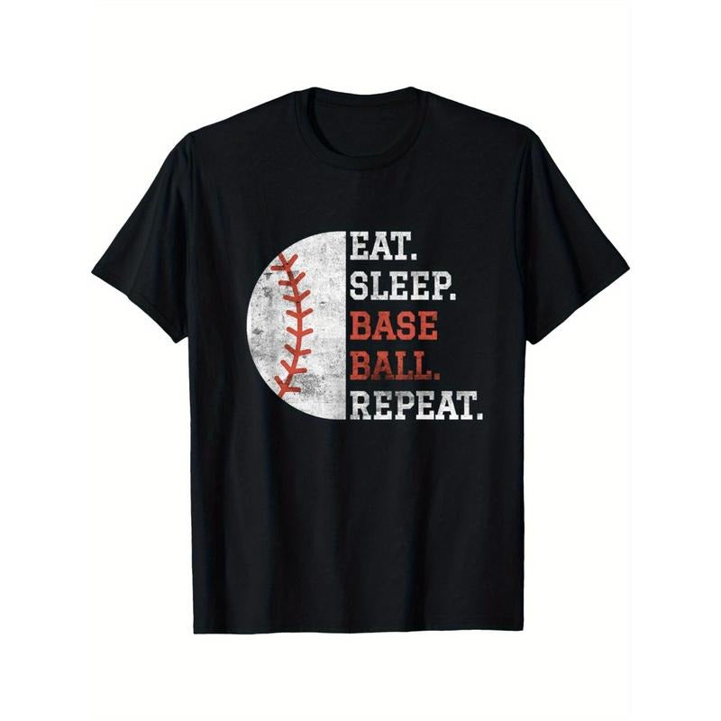 Vintage Baseball Player Eat Sleep Baseball Repeat men's T-Shirt made in usa Hoodie, Sweatshirt | TeeBloomCo.com