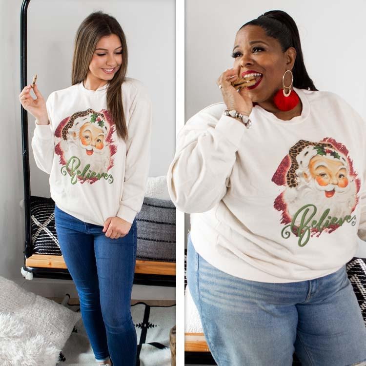 Vintage Believe Santa T2D Sweatshirt T-Shirts, Hoodie | TeeBloomCo.com