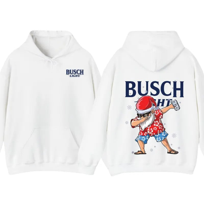 Vintage Busch Light Dabbing Santa Claus Christmas ShirtHoodie, Retro Crewneck, Cotton, Menswear Tops T-Shirts, Hoodie,...