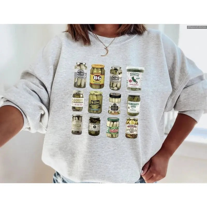 Vintage Canned Pickles Sweatshirt, Pickle shirt, Pickle Crewneck Sweatshirt, Lovers Hoodie, Crewneck Sweatshirt , Global...