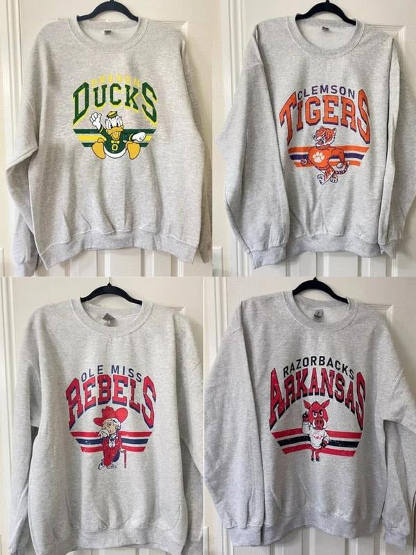 Vintage College Football Mascot Crewneck Sweatshirt, Vintage Graphic Sweatshirt T-Shirts, Hoodie | TeeBloomCo.com