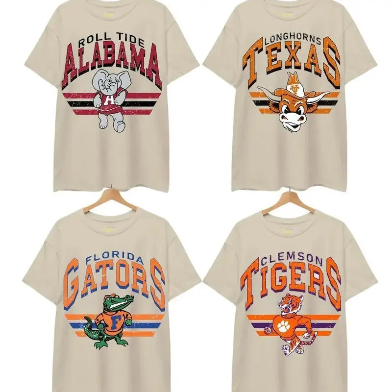 Vintage College Football Teams T-shirt Retro Tee Top Hoodie, Sweatshirt | TeeBloomCo.com