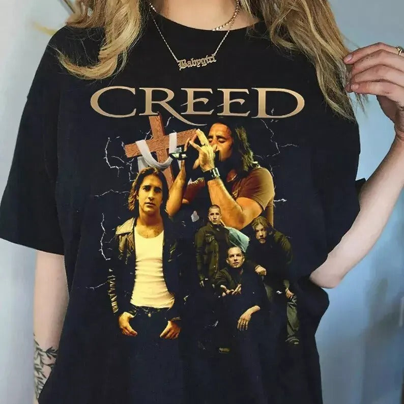 Vintage Creed Band cotton unisex Shirt, Creed Black graphic Tee Hoodie, Sweatshirt | TeeBloomCo.com