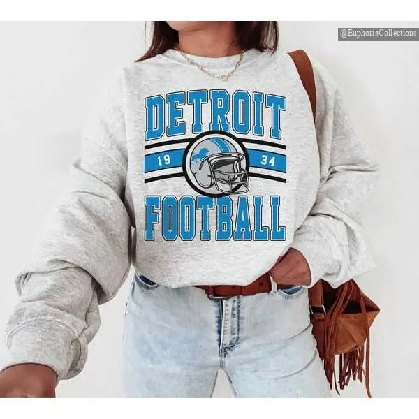 Vintage Detroit Football Sweatshirt, Hoodie, T-Shirt, Lions Sweatshirt, Retro Detroit Football Fan Gift , Global Trending...