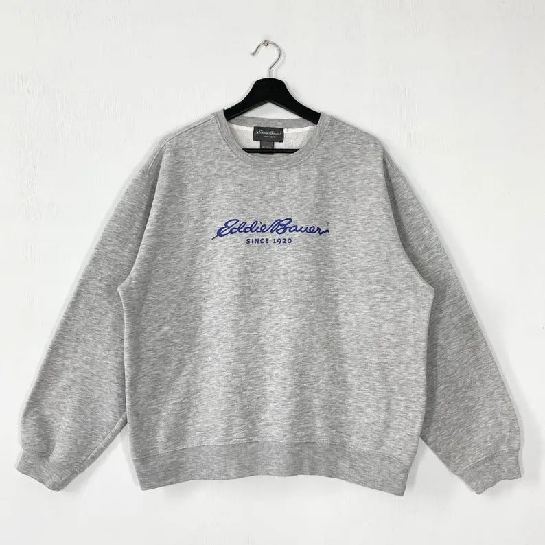 Vintage Eddie Bauer Sweatshirt Eddie Bauer Crewneck Eddie Bauer Sweater Pullover Outdoor Outfitters Bauer Print Logo...
