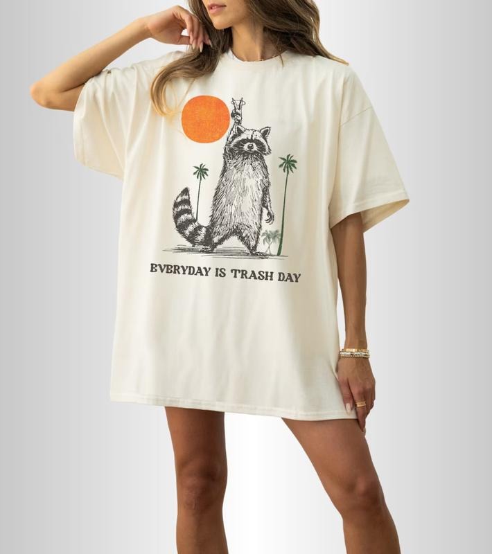 Vintage Everyday Is Trash Day Raccoon T-shirt, funny shirts for women Top Womenswear Hoodie, Sweatshirt | TeeBloomCo.com