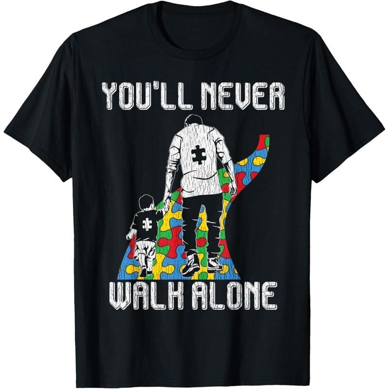 Vintage Father Son Family Autistic men Autism Awareness Dad T-Shirt Hoodie, Sweatshirt | TeeBloomCo.com