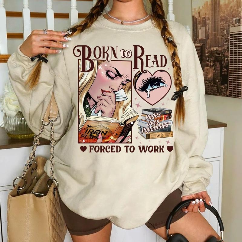 Vintage Fourth Wing Sweatshirt - Girl Reading Fourth Wing Shirt - Vintage Bookish Sweatshirt - Retro Book Reading Shirt